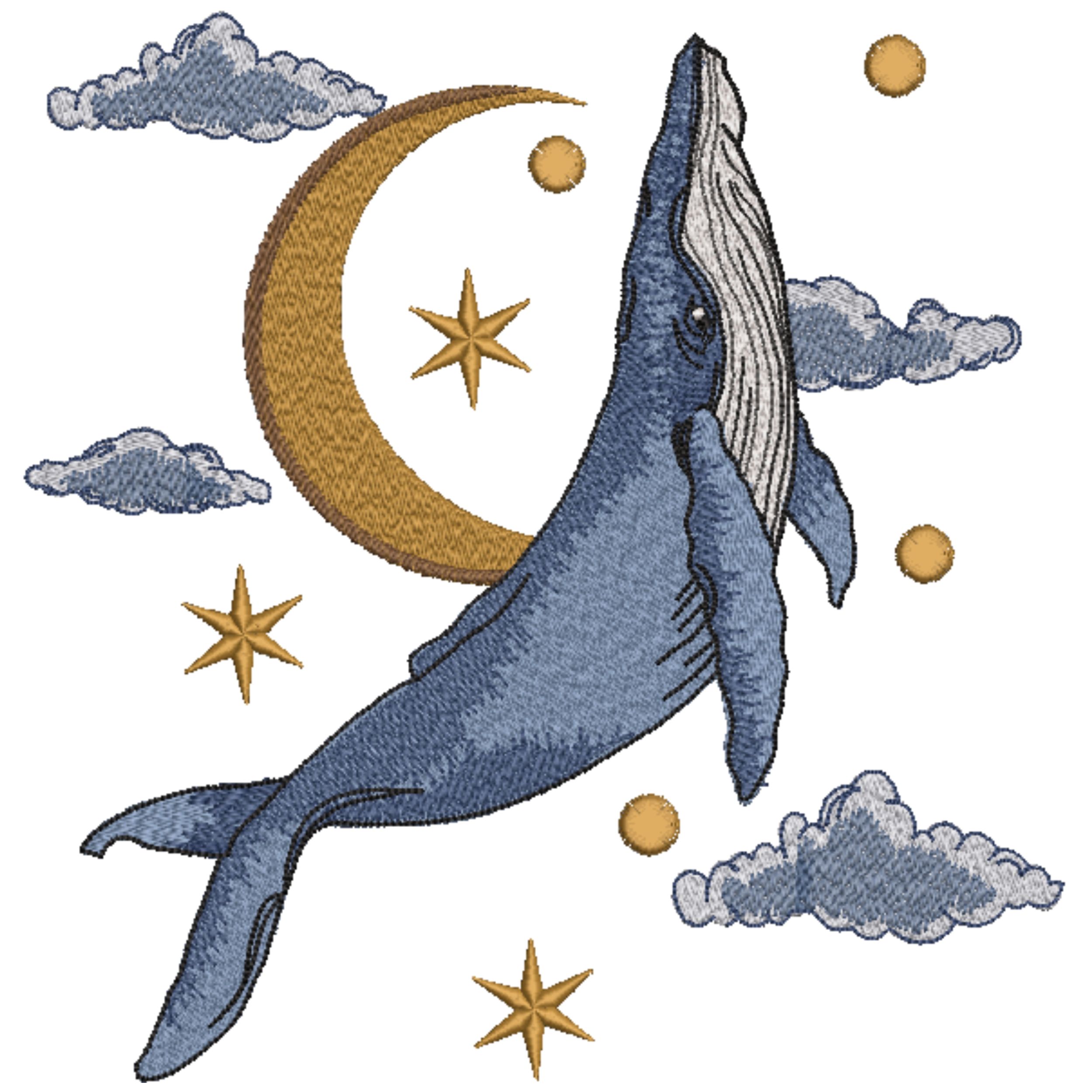 Set of 4 Magic Blue Whale Sun and Moon-11