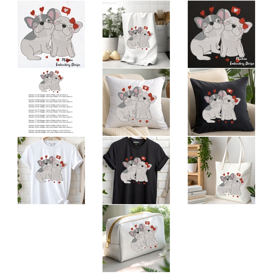 Valentine Cute Funny loves French Bulldog Couple