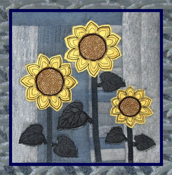 Raw Edge Applique Sunflowers-3