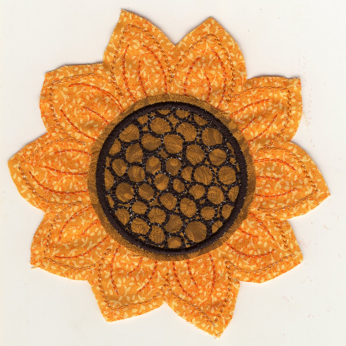 Raw Edge Applique Sunflowers-12