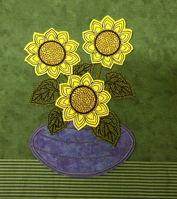 Raw Edge Applique Sunflowers-29