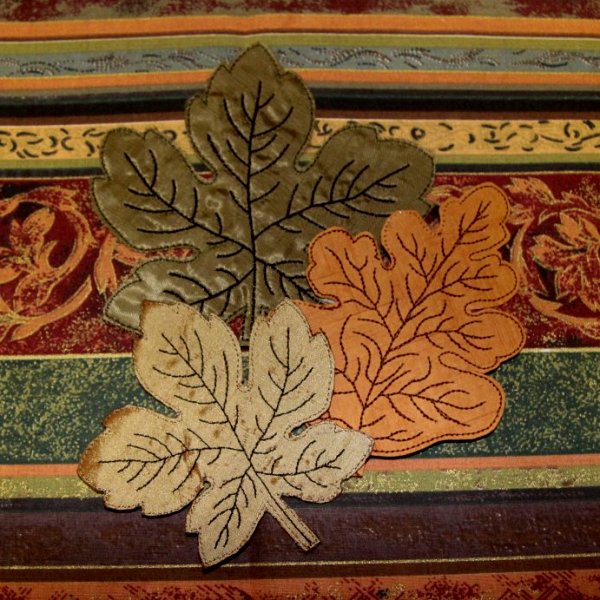 4x4 Mixed Media Leaves-4