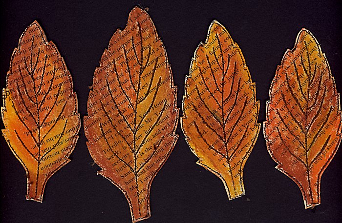 4x4 Mixed Media Leaves-24