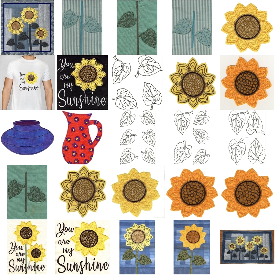 Raw Edge Applique Sunflowers