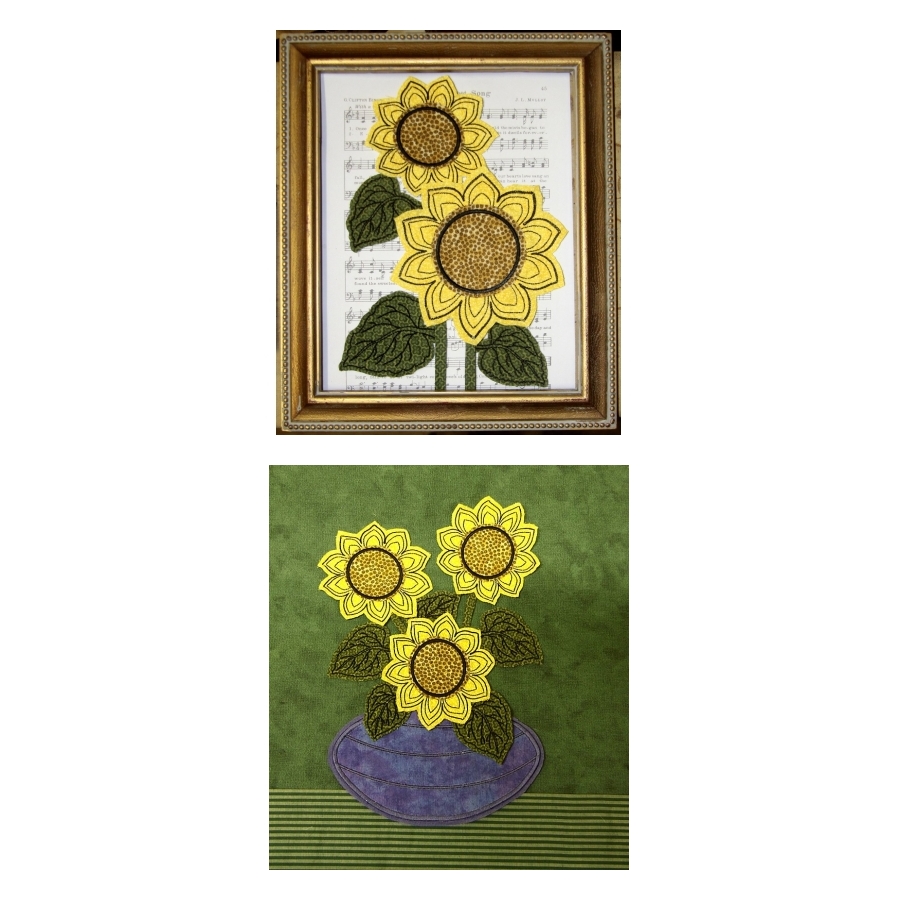 Raw Edge Applique Sunflowers