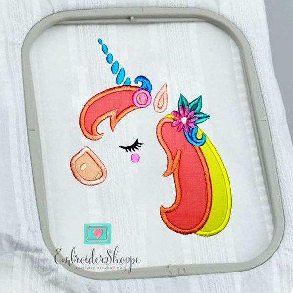 Unicorn Side Face 1 Applique -3