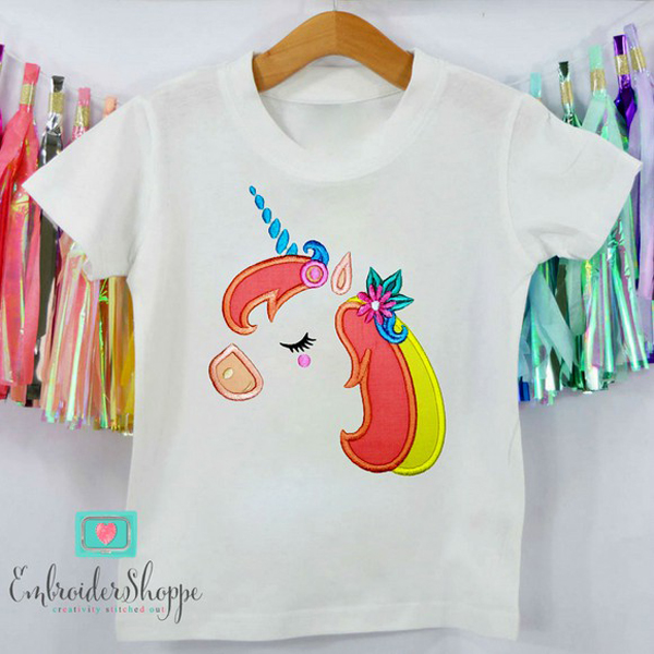 Unicorn Side Face 1 Applique -5