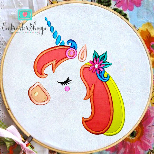 Unicorn Side Face 1 Applique -7