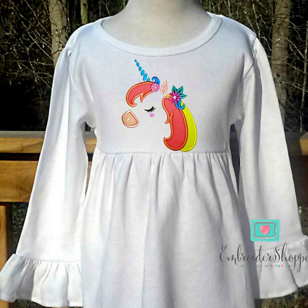 Unicorn Side Face 1 Applique -8