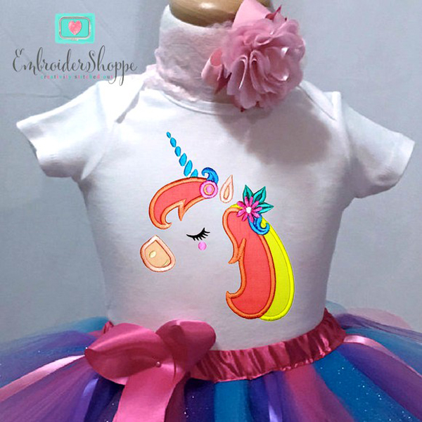 Unicorn Side Face 1 Applique -9