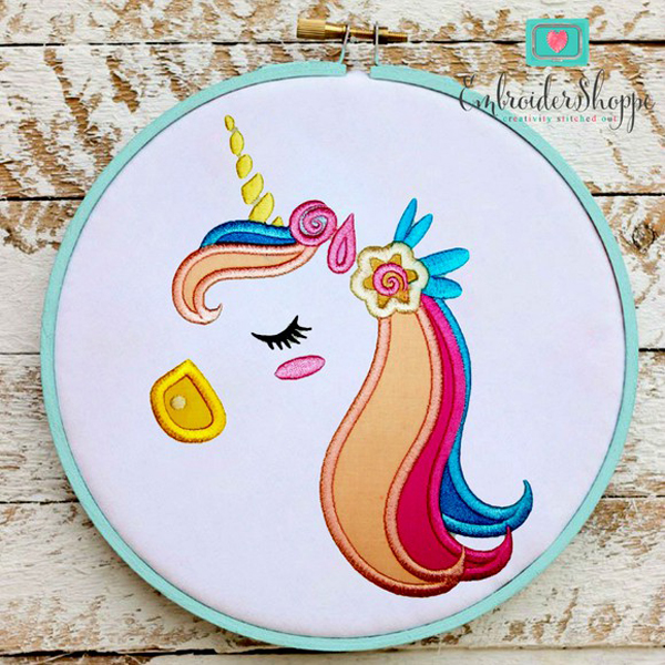 Unicorn Side Face 3 Applique -5