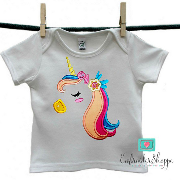 Unicorn Side Face 3 Applique -8