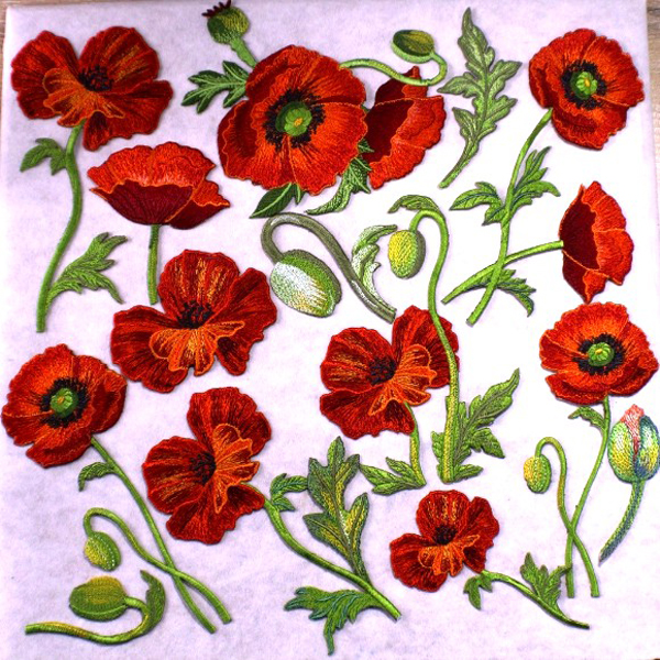 Red Poppy Patches -3