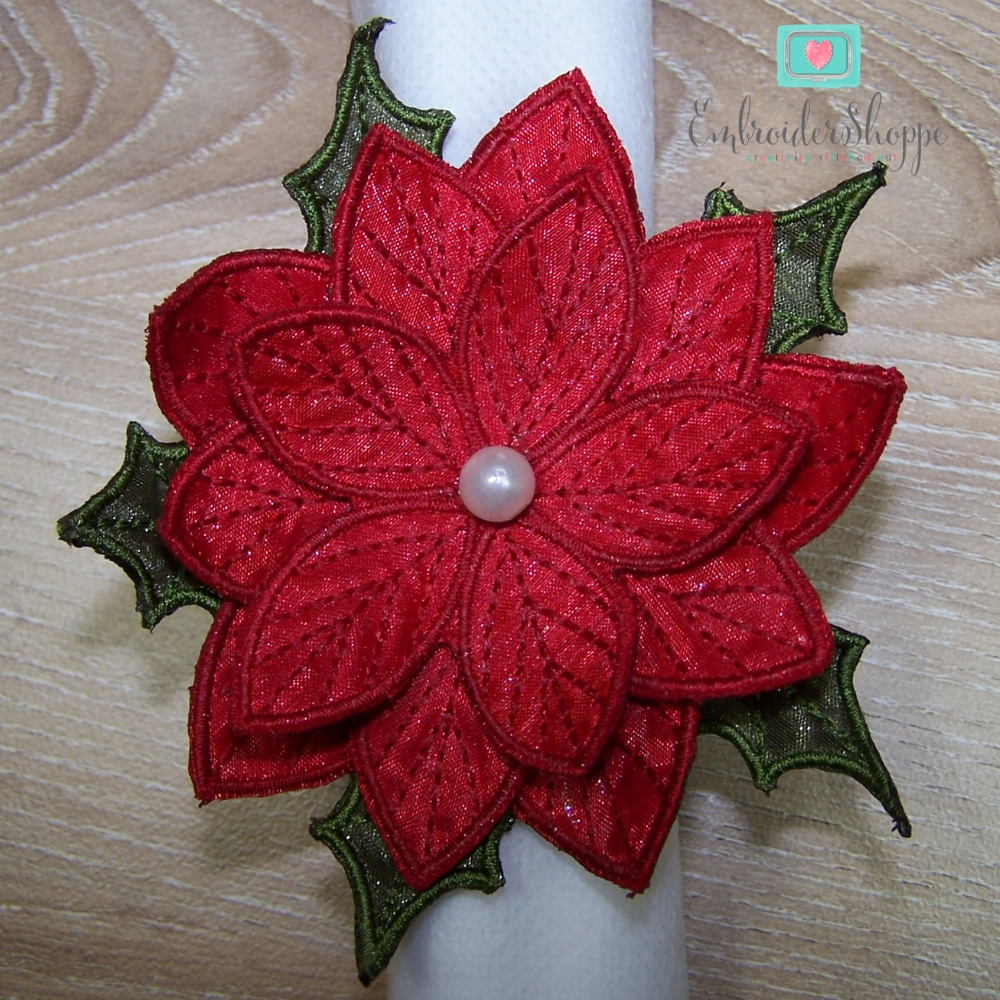 Poinsettia Napkin Ring-3