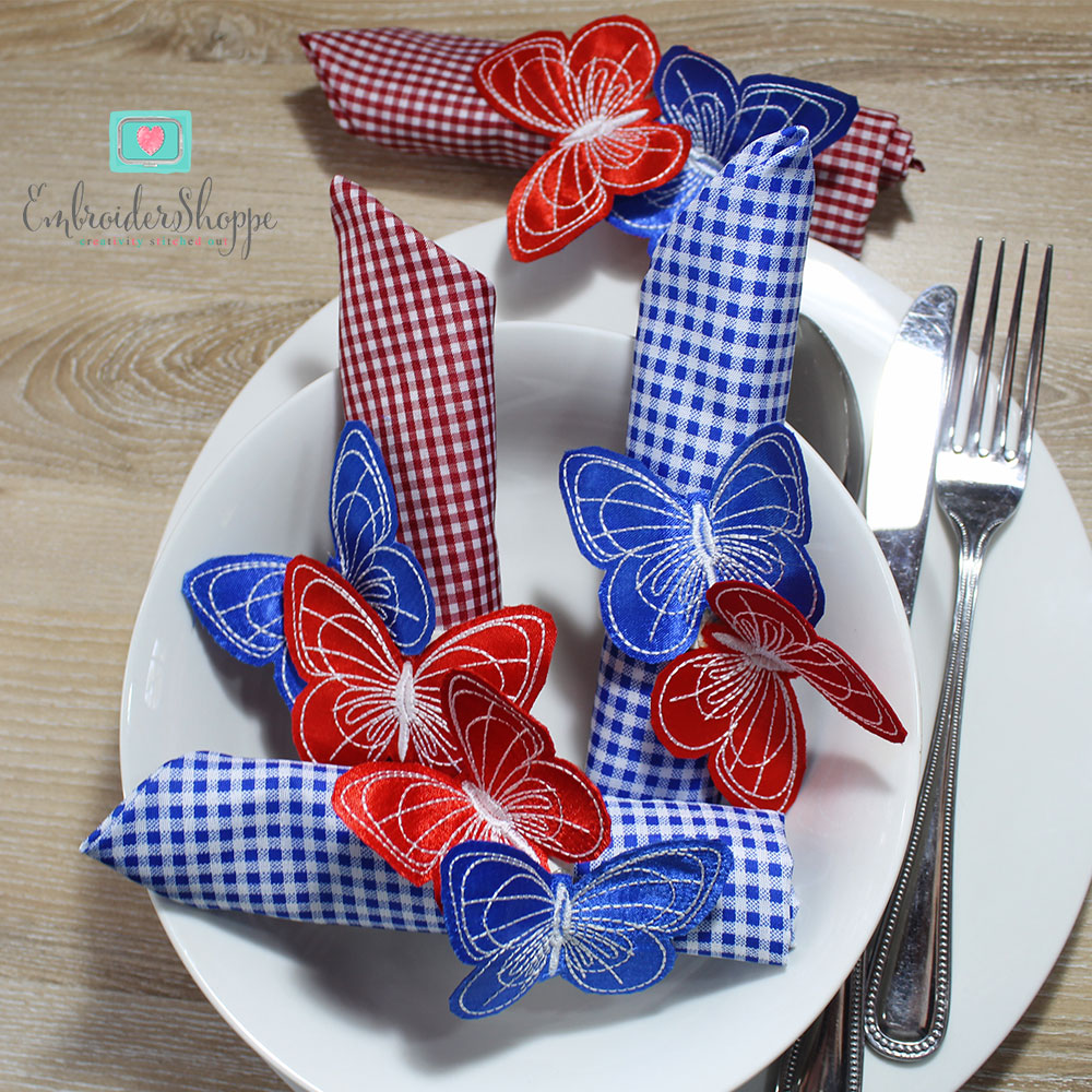 4th of July Butterfly Napkin Ring-5