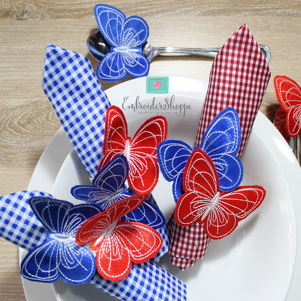 4th of July Butterfly Napkin Ring-6