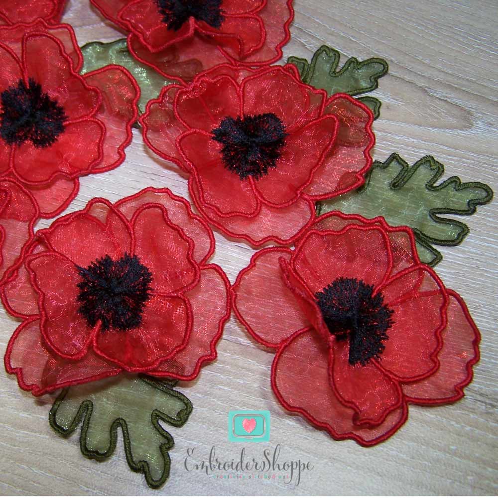 Organza Poppy Embellishments | OregonPatchWorks