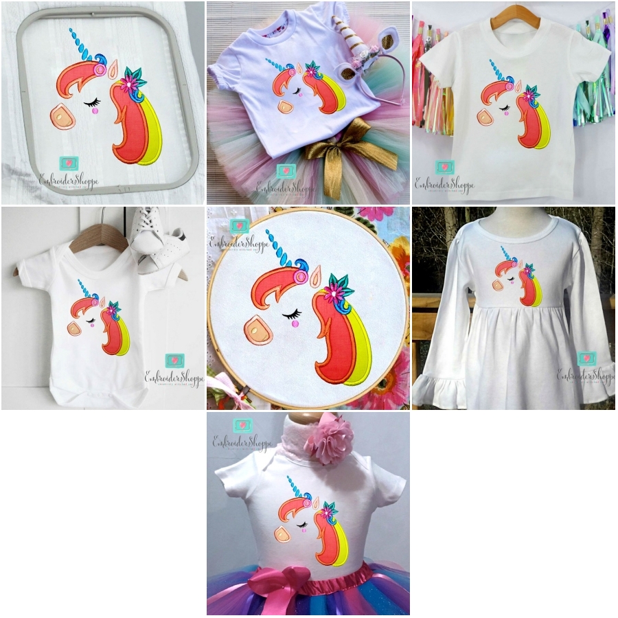 Unicorn Side Face 1 Applique 