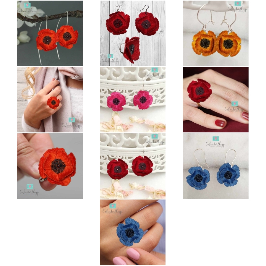 Poppy Earrings And Ring