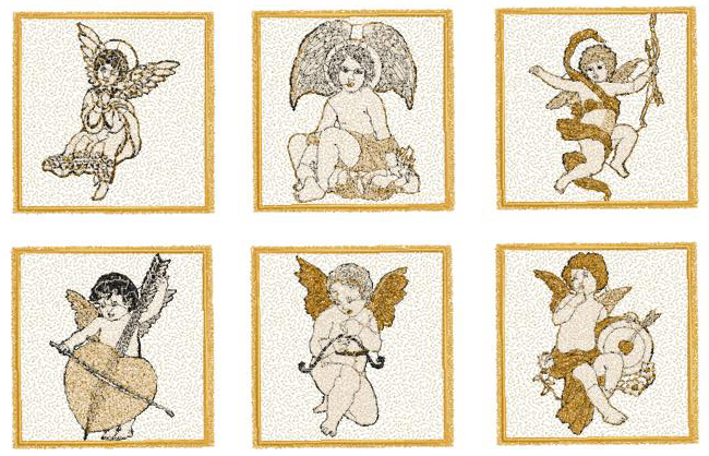 Christmas Cherubs 4x4 -3