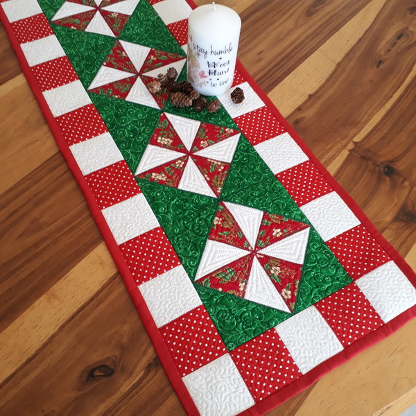 Peppermint Candy 1 Quilted Table Runner-3