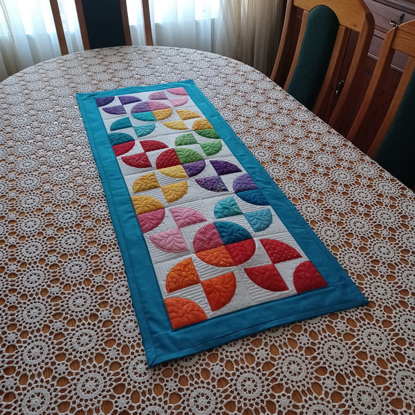 Around the World Quilted Block Table Runner-4