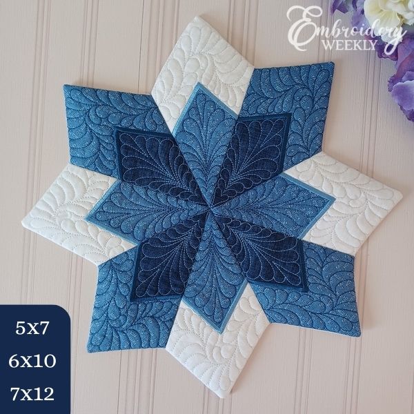 Star Burst Quilted Table topper-3