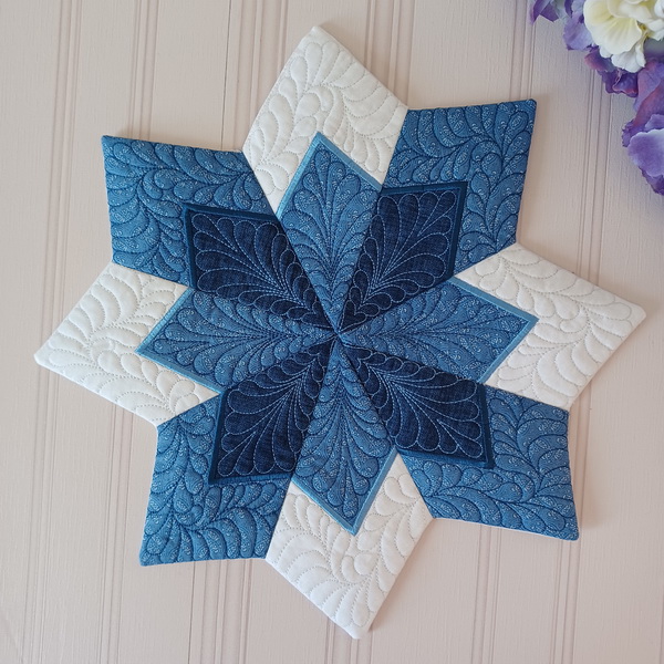 Star Burst Quilted Table topper-4