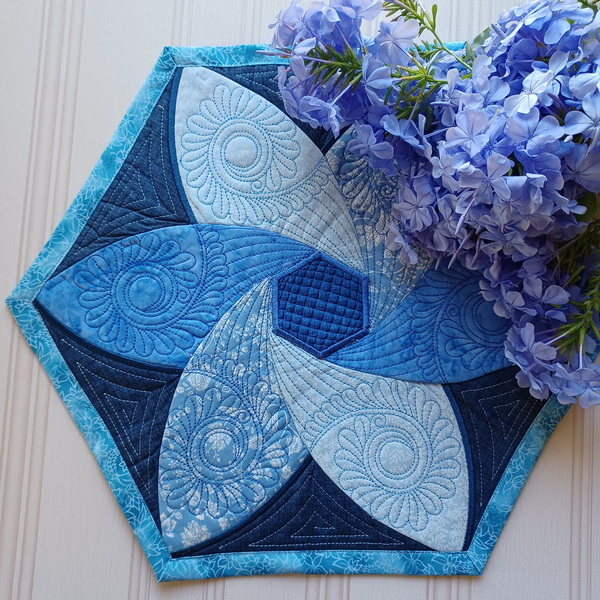 Shades of Blue Quilted Table Topper	
