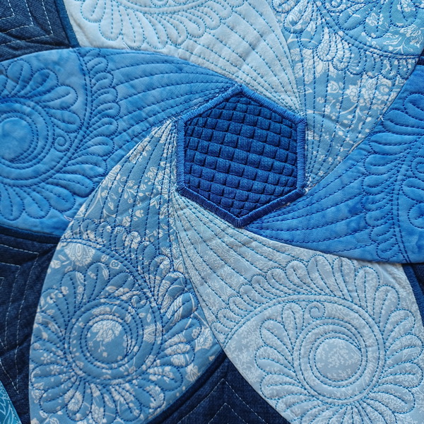 Shades of Blue Quilted Table Topper	