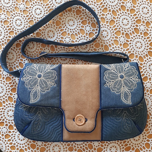 Lace and Denim Bag-4