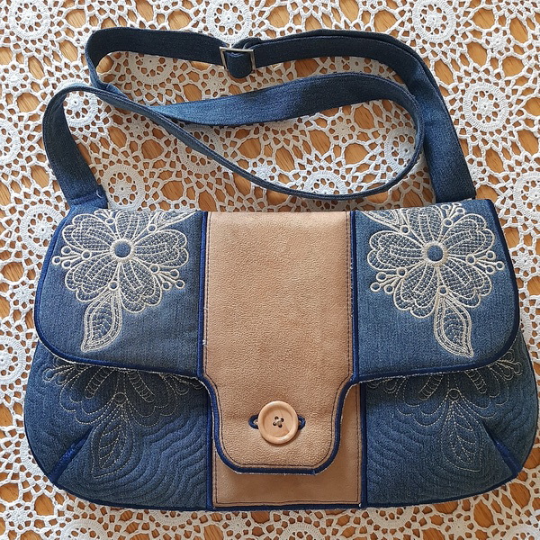 Lace and Denim Bag-5