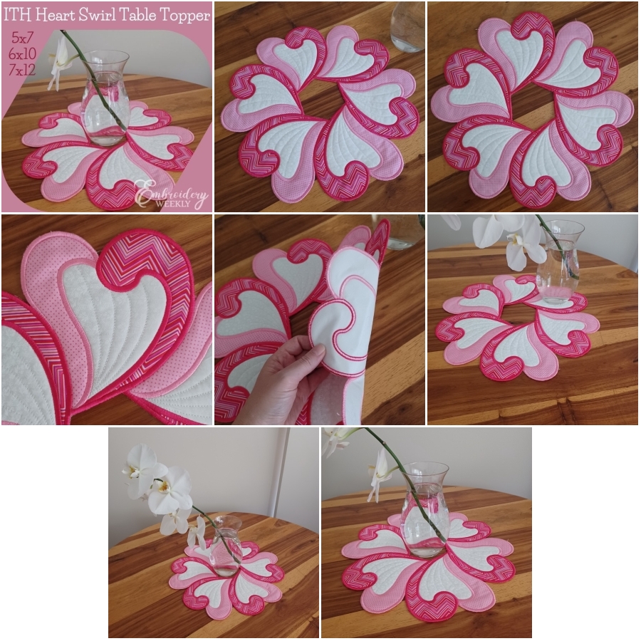 ITH Heart Swirl Table Topper