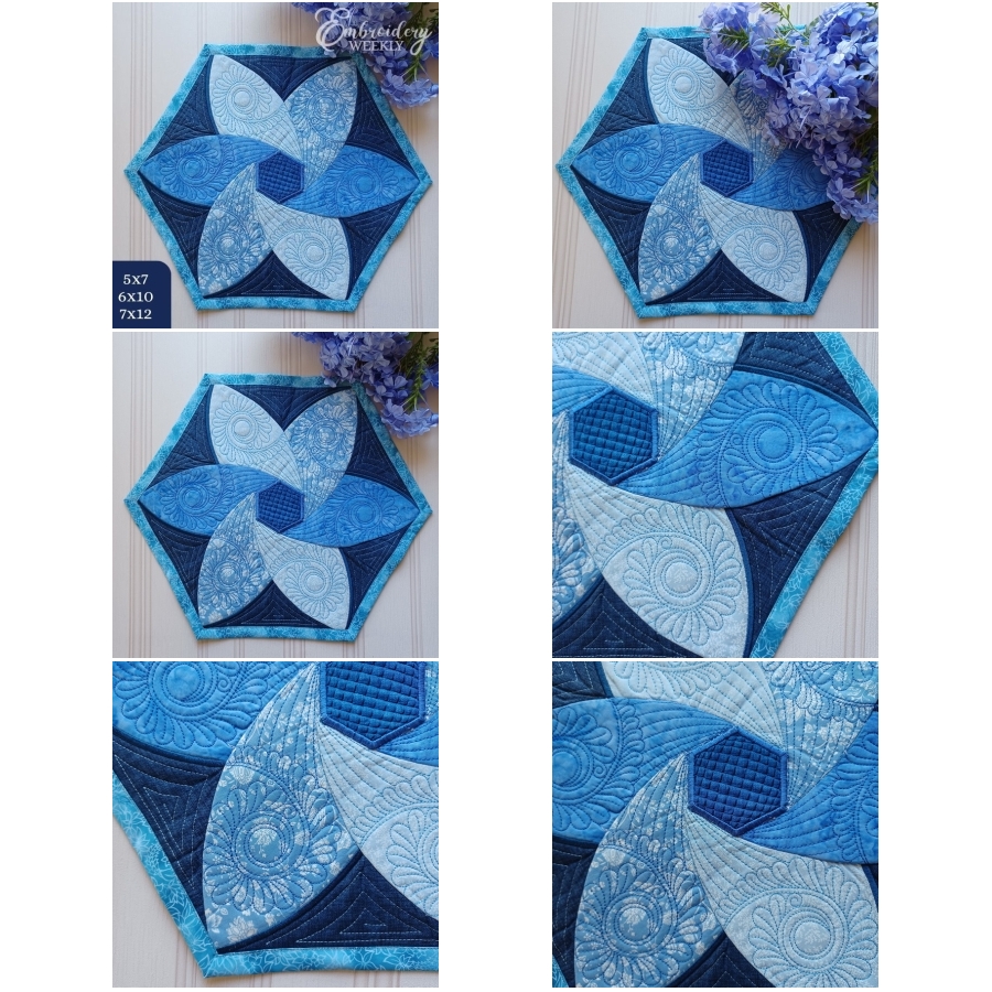 Shades of Blue Quilted Table Topper