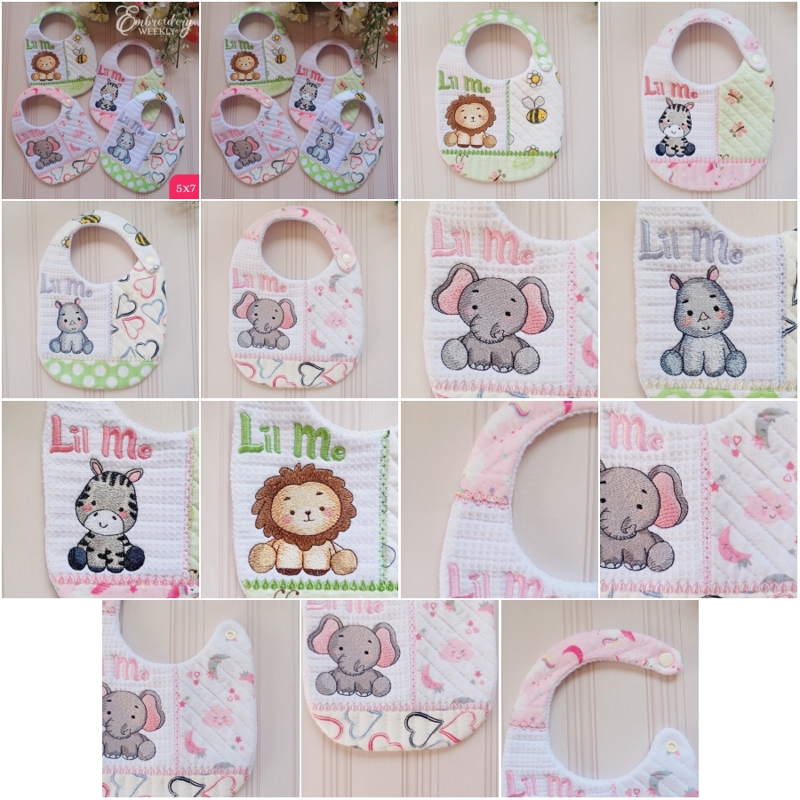 ITH Quilted Baby Animal Bibs