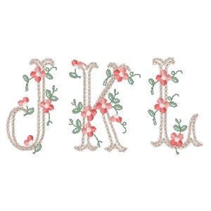 Floral treasure Alphabet, FromTheNeedleOfAnne