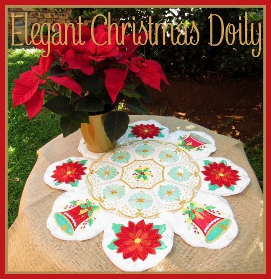 Elegant Christmas Doily - 8x12 & 6x10-4