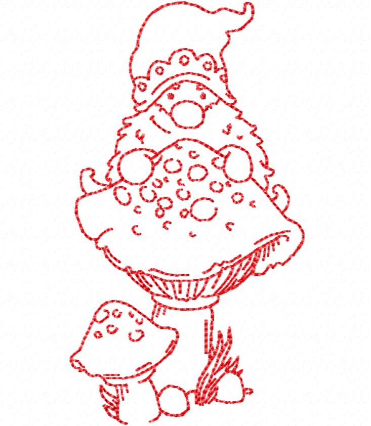 Christmas RedWork Gnomes-5