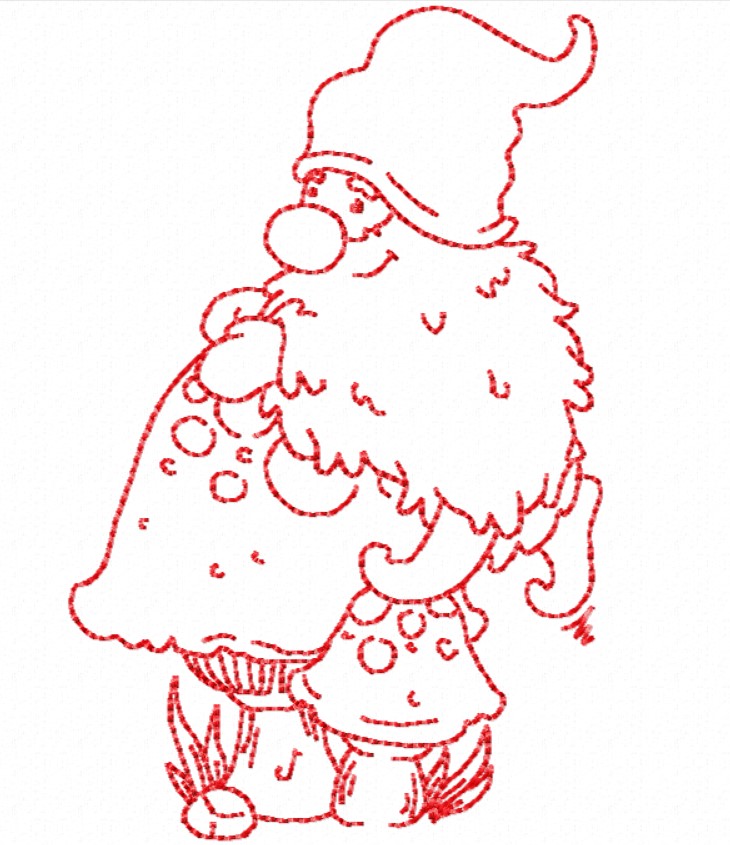 Christmas RedWork Gnomes-6