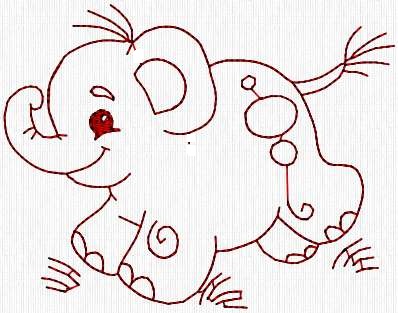 redwork playful Elephant