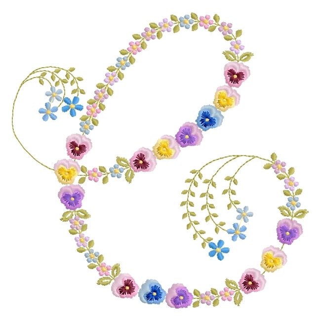 French Script Pansy Monogram -6