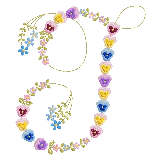 French Script Pansy Monogram -13