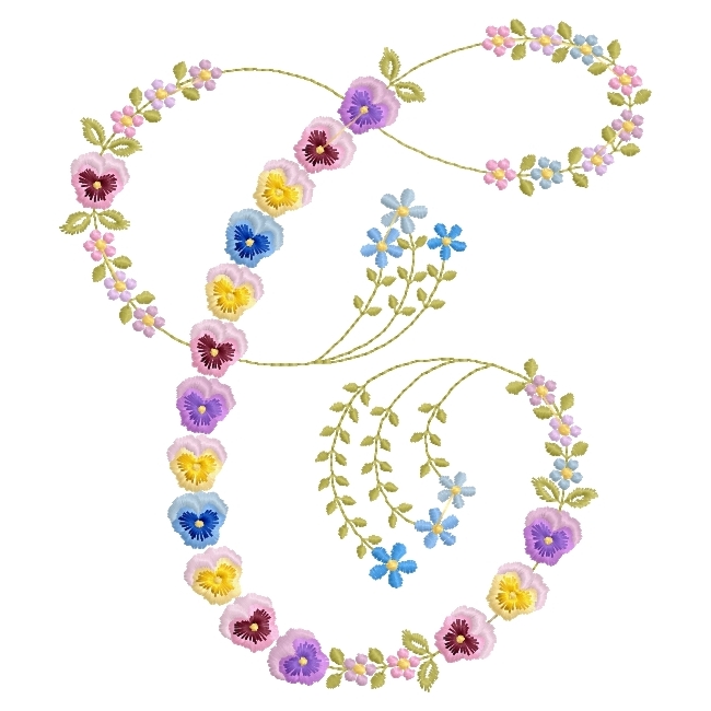 French Script Pansy Monogram -23