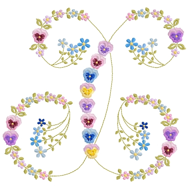 French Script Pansy Monogram -27