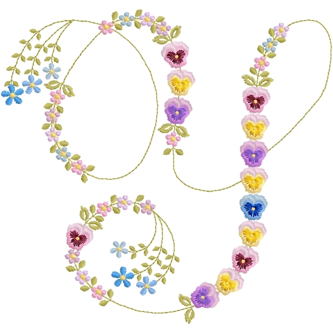 French Script Pansy Monogram -28