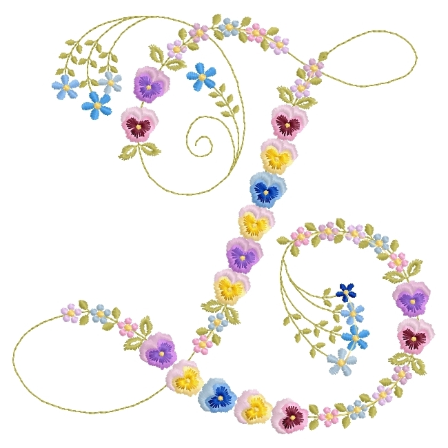 French Script Pansy Monogram -29