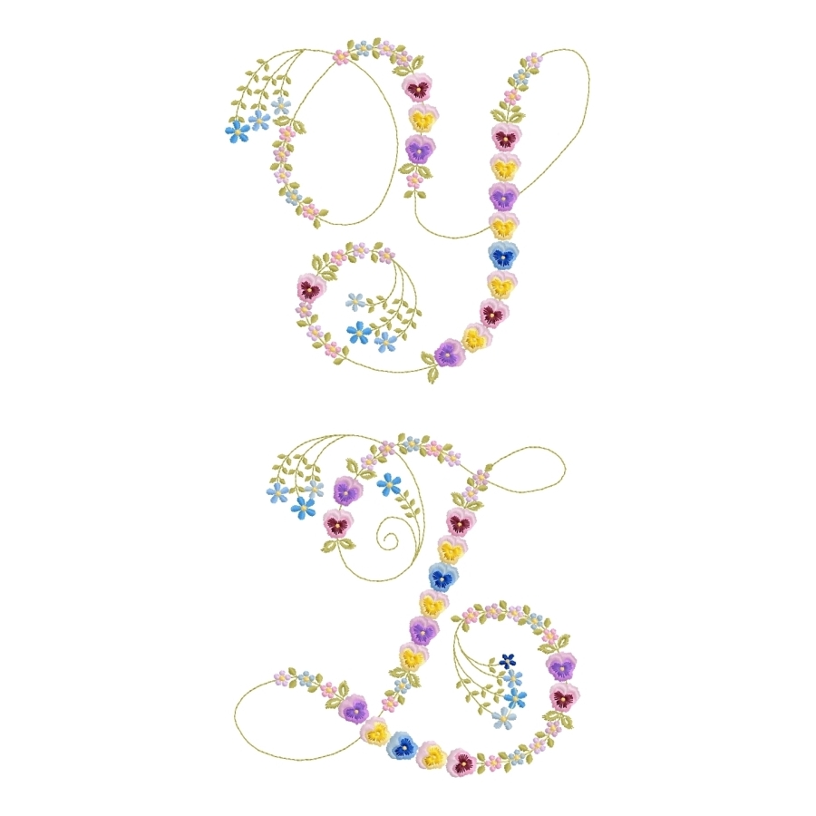 French Script Pansy Monogram 