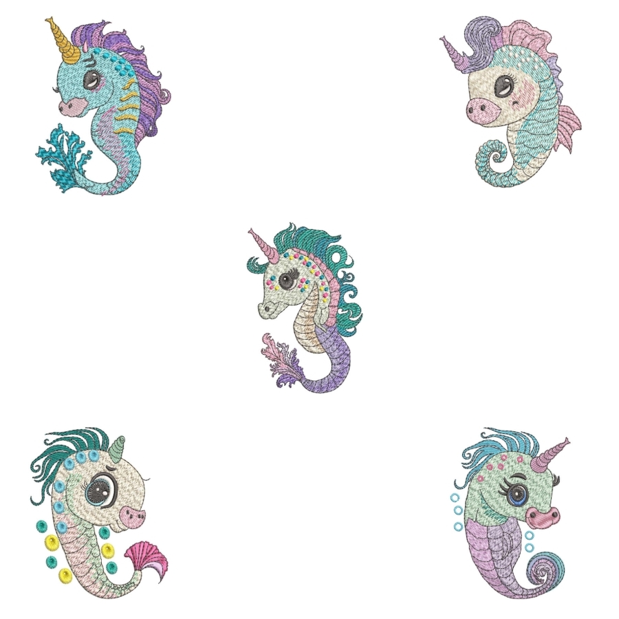 Baby Seahorse Unicorns complete Set