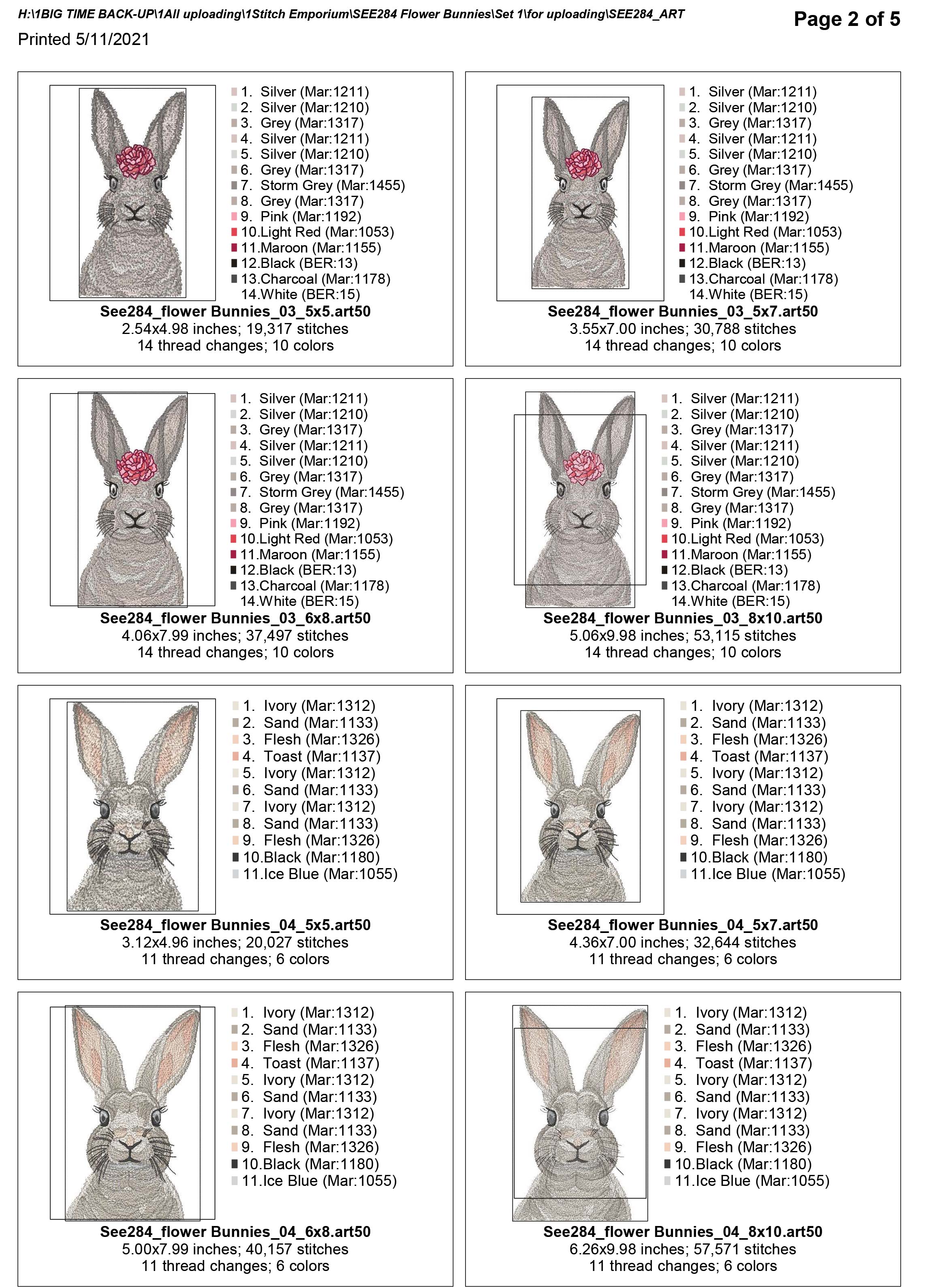 Flower Bunnies Set 1-13