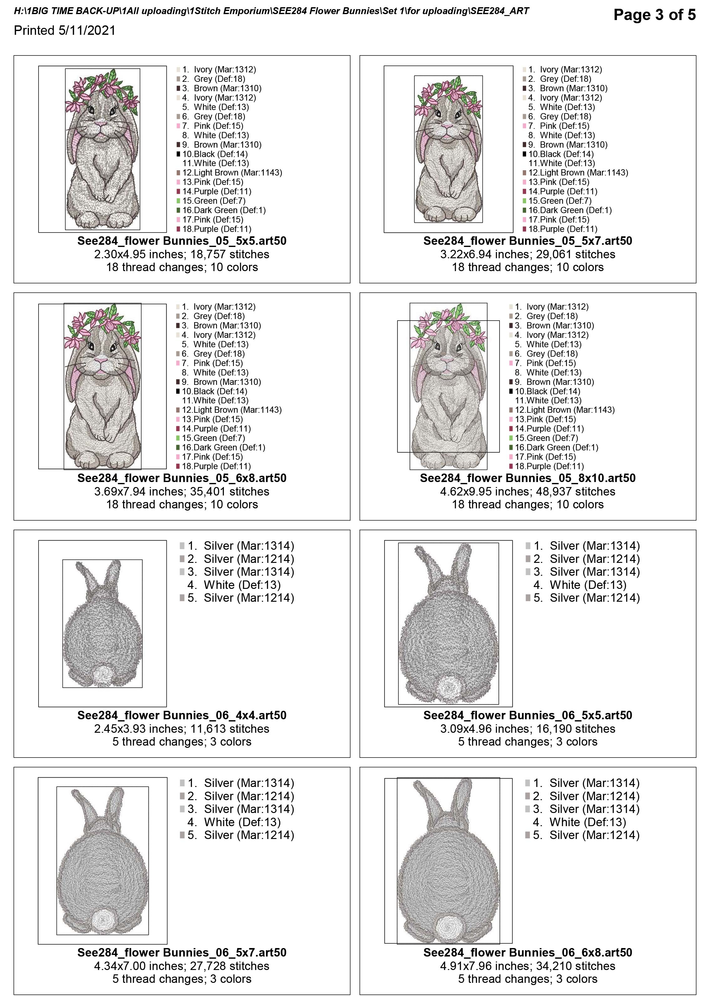 Flower Bunnies Set 1-14